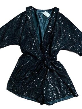 J. Roberts ~ Women’s Small ~ Black Sequin Romper ~ New W/ Tags